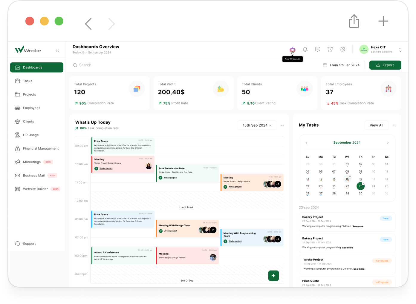 Clear project insights to track progress & succeed