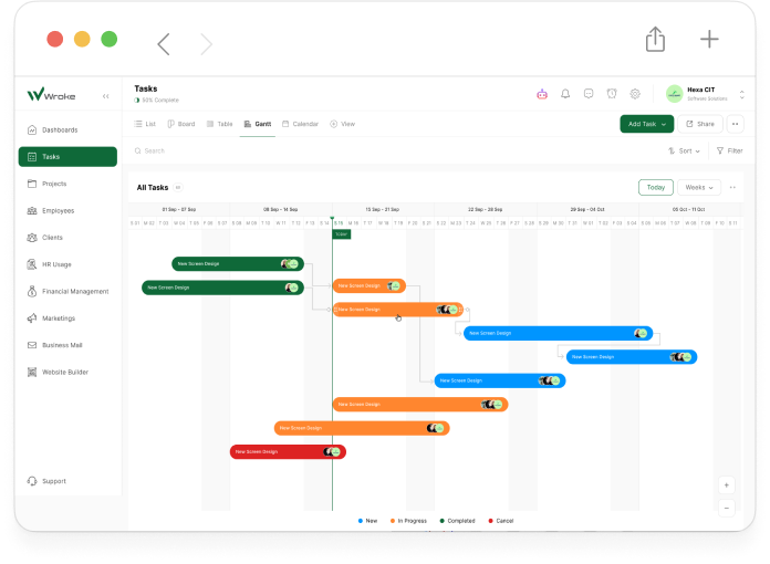 Overview of the Gantt Chart Feature in Wroke